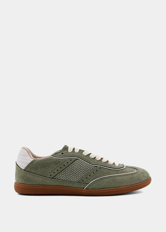 Sophie Olive Suede Sneaker - Retro Low Top - OLIVE SUEDE | SHUSHOP