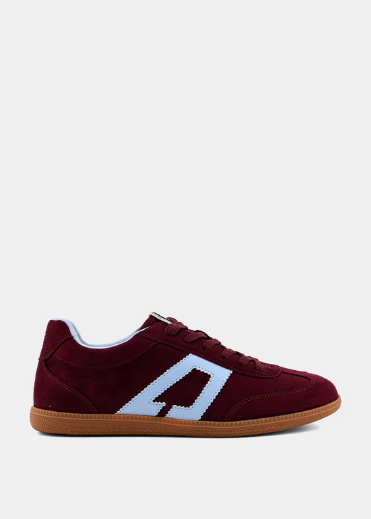 Saffron Burgundy Suede Sneaker - Retro Low Top - BURGUNDY | SHUSHOP