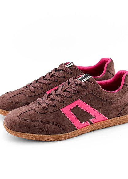 Saffron Brown Sneaker - Retro Gum Sole Low Top - BROWN | SHUSHOP