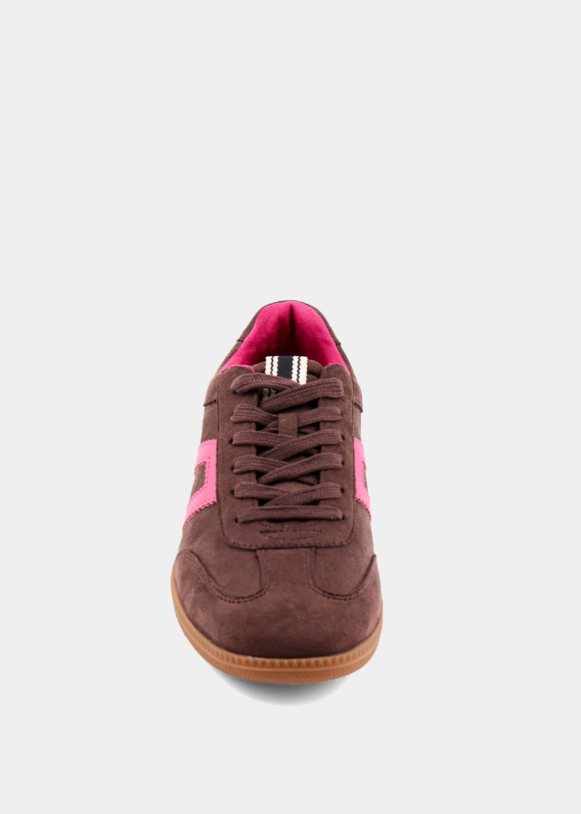 Saffron Brown Sneaker - Retro Gum Sole Low Top - BROWN | SHUSHOP