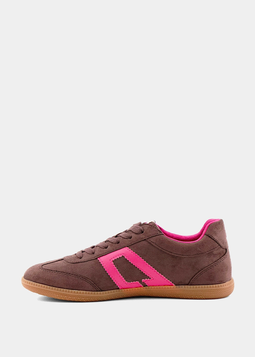 Saffron Brown Sneaker - Retro Gum Sole Low Top - BROWN | SHUSHOP