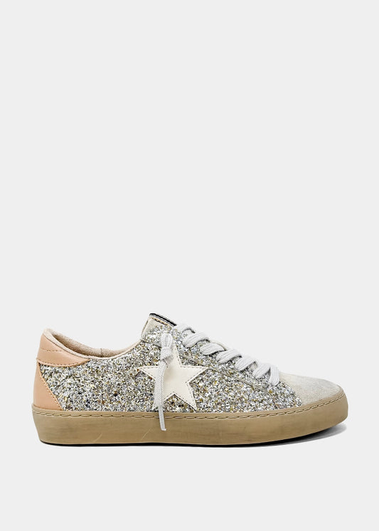 Paula Platinum Glitter Sneaker - PLATINUM GLITTER | SHUSHOP