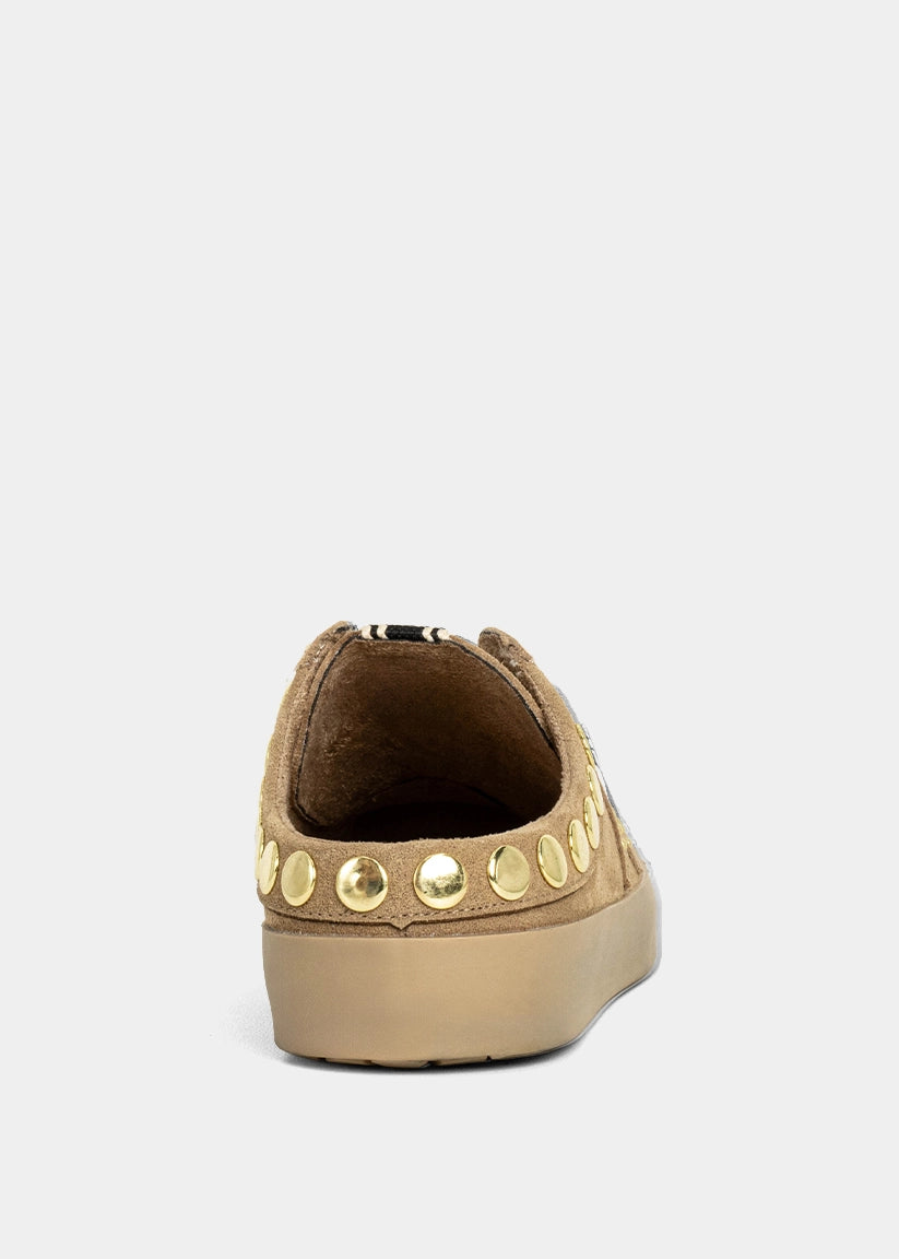 PIA Studded Sneaker Mule - CAMEL SUEDE | SHUSHOP