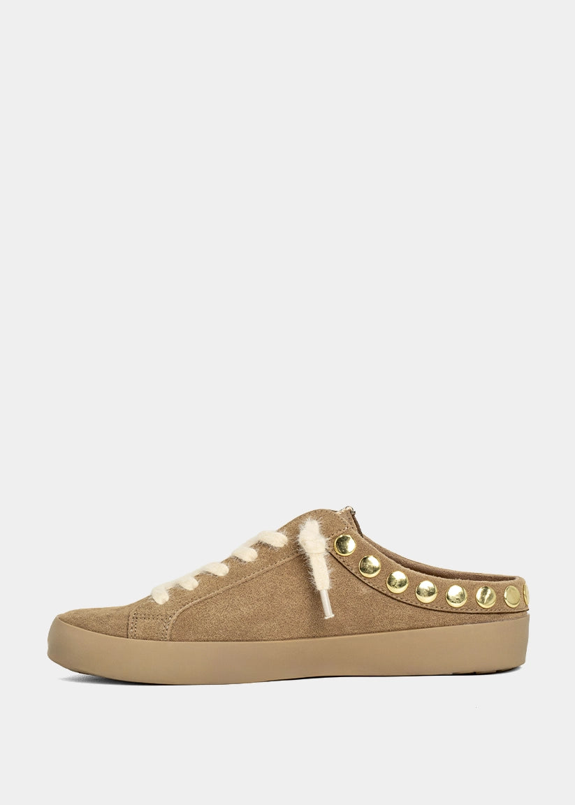 PIA Studded Sneaker Mule - CAMEL SUEDE | SHUSHOP