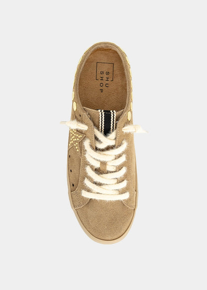 PIA Studded Sneaker Mule - CAMEL SUEDE | SHUSHOP