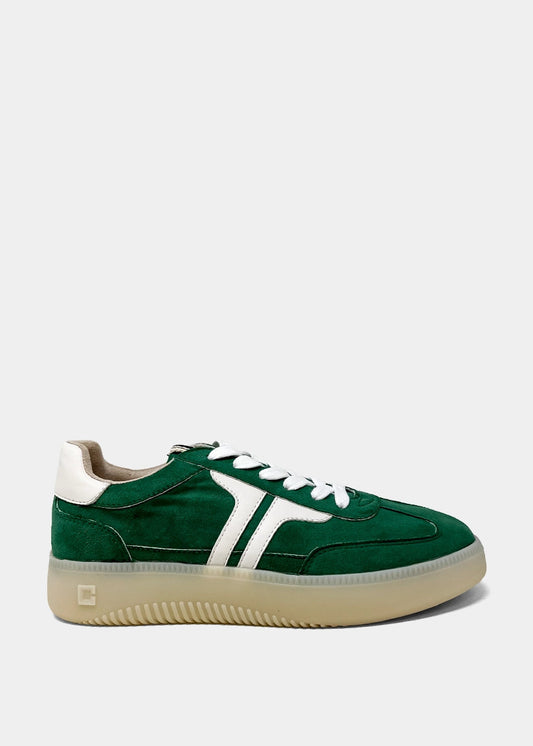 POPPY Platform Sneaker for Women | Retro Low-Top Sneaker - GREEN SUEDE | SHUSHOP