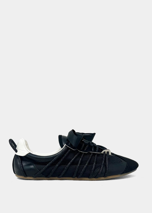 SHERYL Black Ballet-Inspired Sneaker - BLACK | SHUSHOP