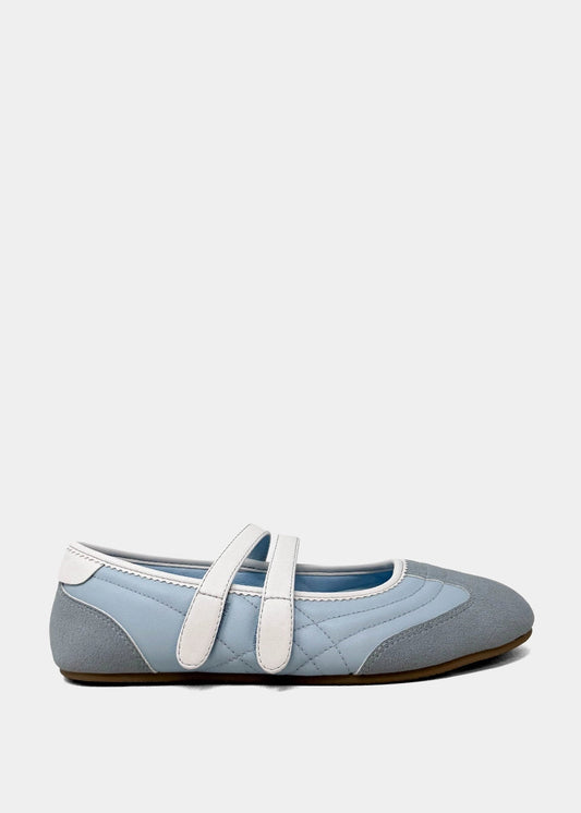 SALOME Light Blue – Girls Ballet Flats with Velcro - LIGHT BLUE | SHUSHOP