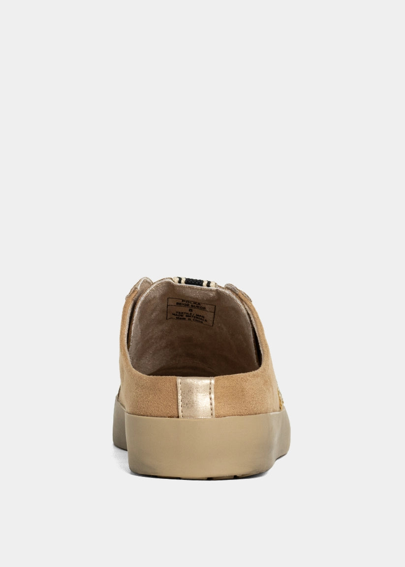POLKA Beige Suede Mule Sneaker - BEIGE SUEDE | SHUSHOP