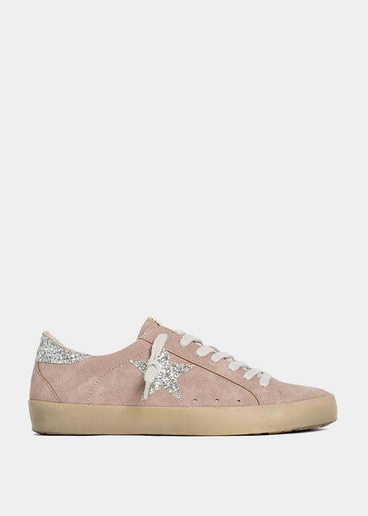 PAULA Dust Pink Suede – Pink Glitter Sneaker - DUST PINK SUEDE | SHUSHOP