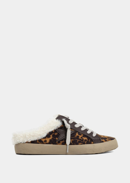 PINAH Leopard Print Fur-Lined Mule Sneaker - LEOPARD PRINT | SHUSHOP