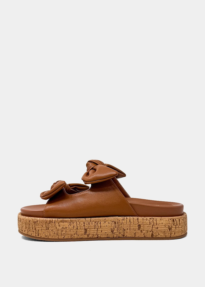 KIKI Platform Slide Sandal | Statement Flatform - TAN | SHUSHOP
