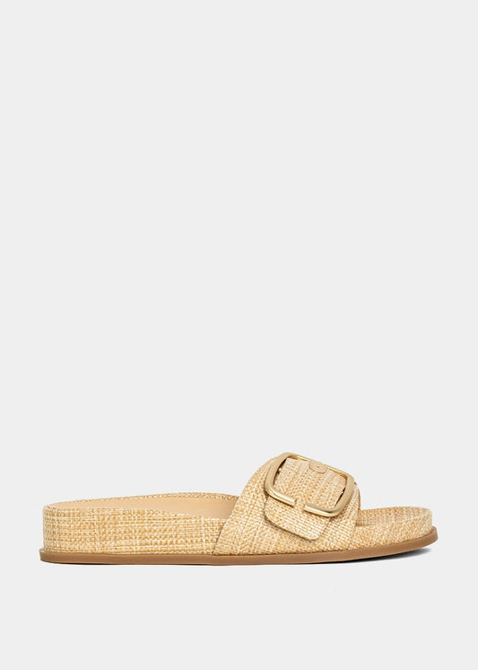 DELPHHINE Slide Sandal - RAFFIA | SHUSHOP