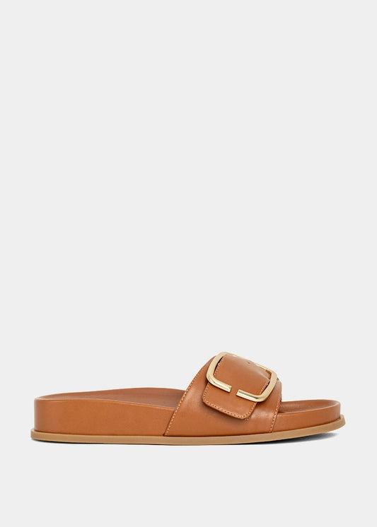 DELPHHINE Slide Sandal - CAMEL | SHUSHOP