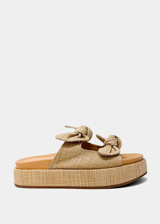 KIKI Platform Slide Sandal | Statement Flatform - RAFFIA | SHUSHOP