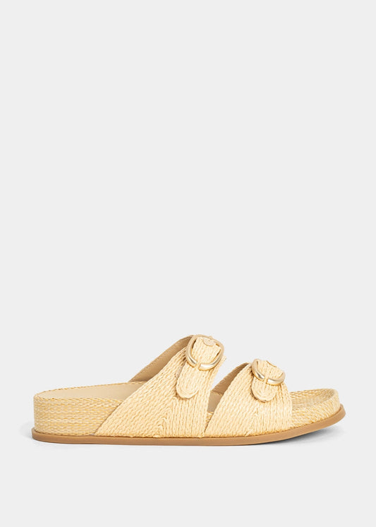 DEMI Natural Woven Flat Sandals - NATURAL WOVEN | SHUSHOP
