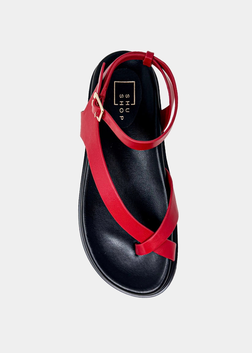BERRY Red Platform Sandals - RED | SHUSHOP