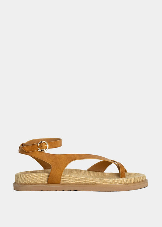 BERRY Camel Suede Sandals - CAMEL | SHUSHOP