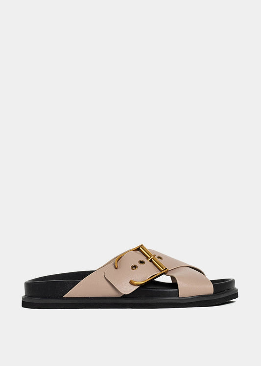 BARB Taupe Slide Sandal - TAUPE | SHUSHOP
