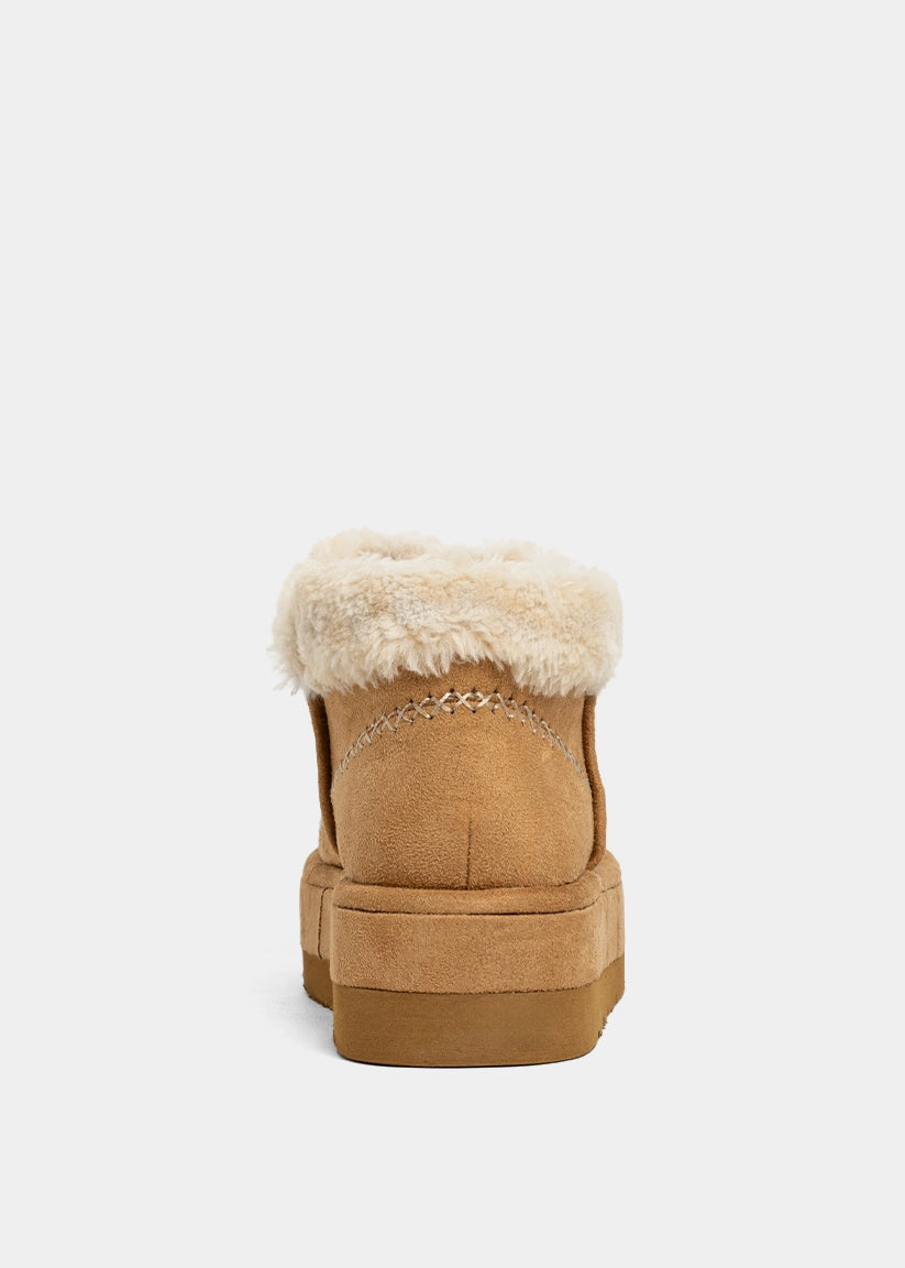 Ulla Camel Suede Platform Bootie - CAMEL SUEDE | SHUSHOP