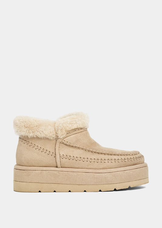 Ulla Bone Suede Platform Bootie - BONE SUEDE | SHUSHOP