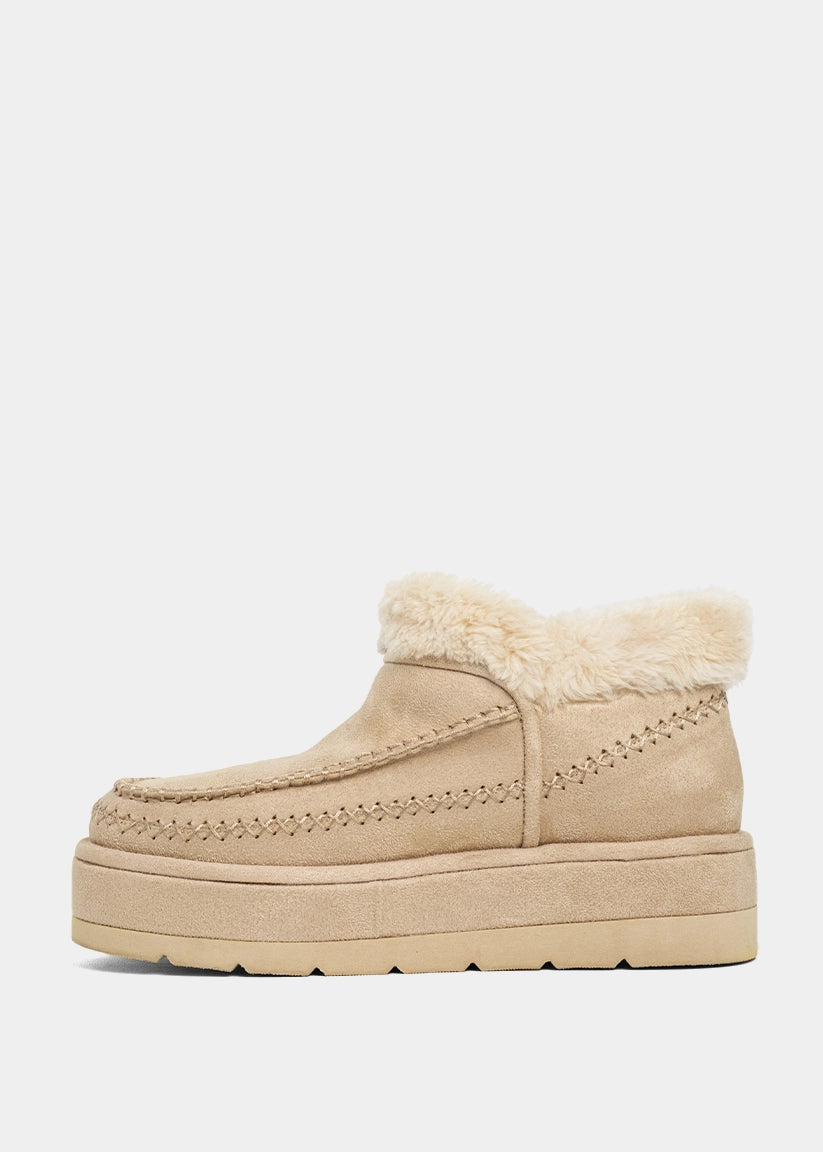 Ulla Bone Suede Platform Bootie - BONE SUEDE | SHUSHOP