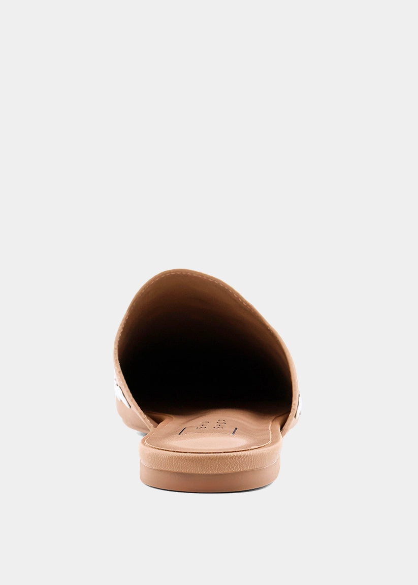 Aretha Camel Studded Mule - CAMEL | SHUSHOP