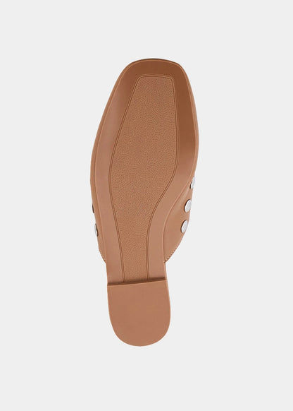 Aretha Camel Studded Mule - CAMEL | SHUSHOP