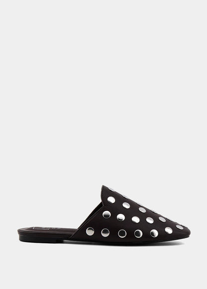 Aretha Brown Studded Mule - BROWN | SHUSHOP