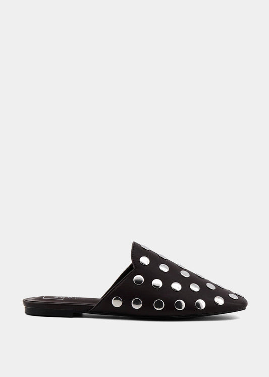 Aretha Brown Studded Mule - BROWN | SHUSHOP
