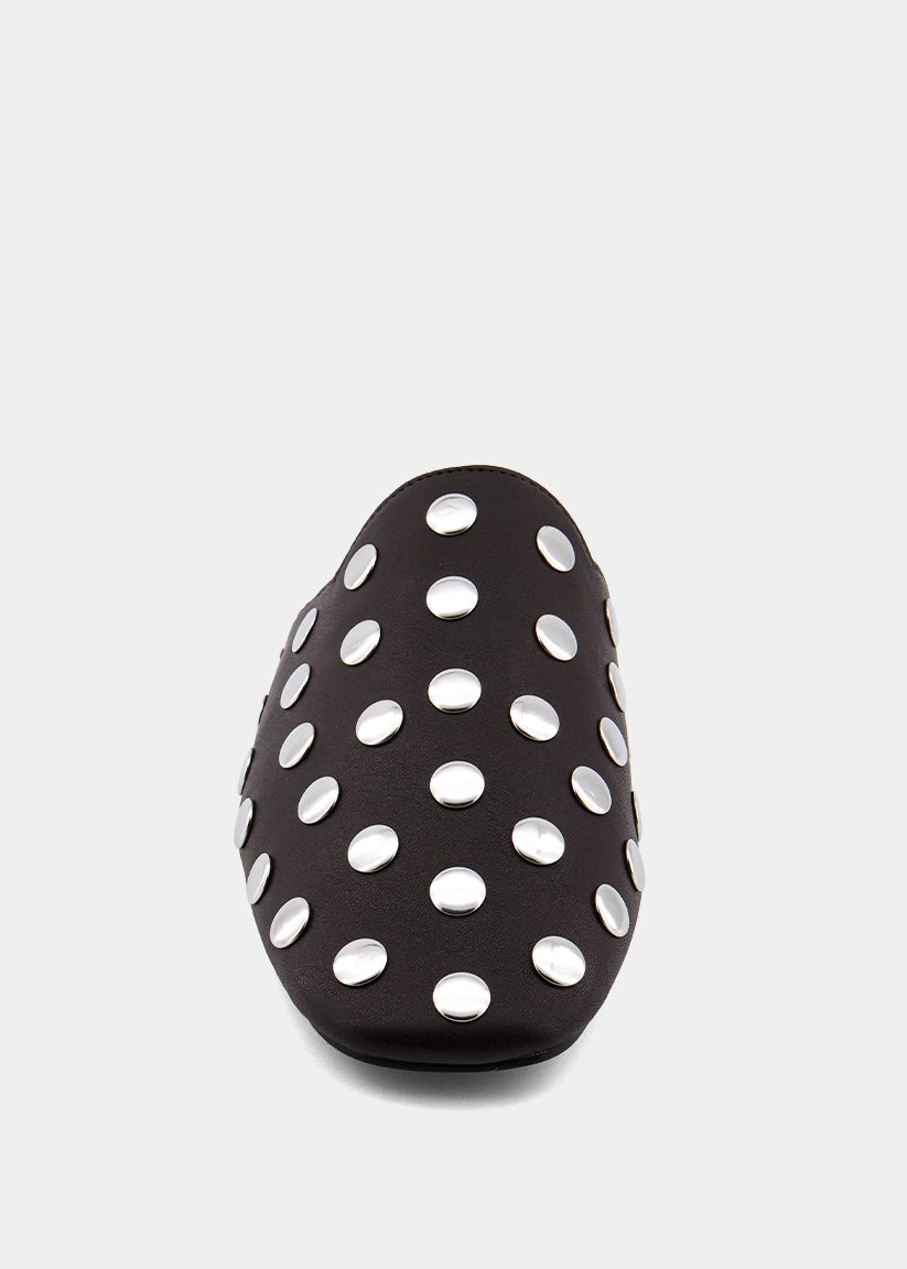 Aretha Brown Studded Mule - BROWN | SHUSHOP