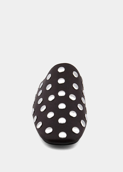 Aretha Brown Studded Mule - BROWN | SHUSHOP