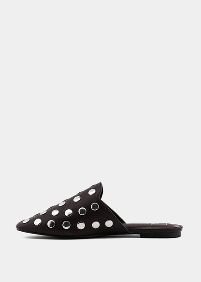 Aretha Brown Studded Mule - BROWN | SHUSHOP