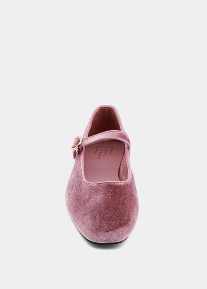 Annabelle Rose Velvet Mary Jane Flat - ROSE VELVET | SHUSHOP