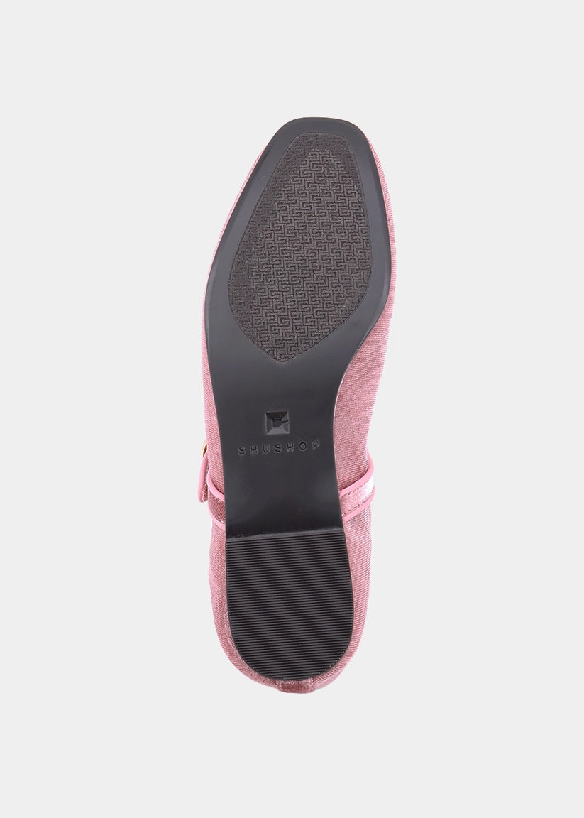 Annabelle Rose Velvet Mary Jane Flat - ROSE VELVET | SHUSHOP