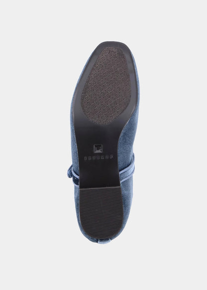 Annabelle Denim Velvet Mary Jane Flat - DENIM VELVET | SHUSHOP