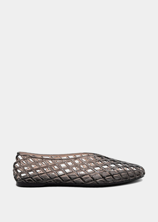 Alana Charcoal Flat - Woven Pointed Toe - CHARCOAL | SHUSHOP