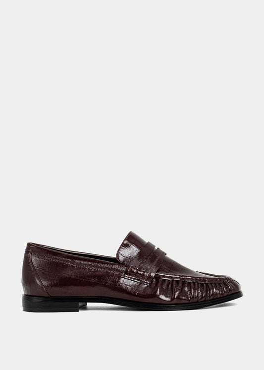 Tokyo Wine Loafer – Polished Leather-Like Slip-On - WINE | SHUSHOP