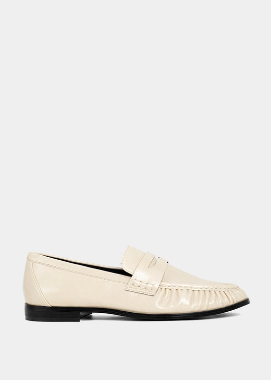 Tokyo Bone Loafer – Neutral Leather-Like Slip-On - BONE | SHUSHOP