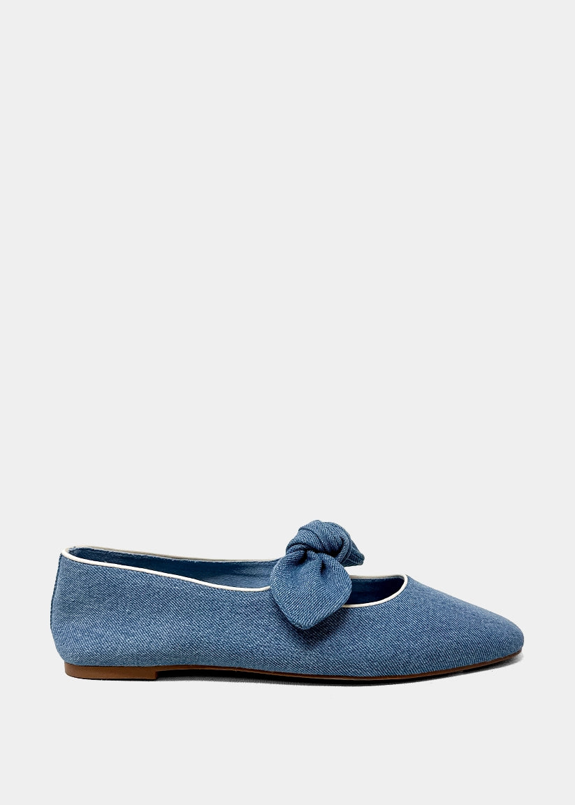APRIL Flat Shoes | Chic Everyday Flats for Women - DENIM | SHUSHOP