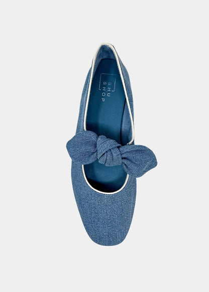 APRIL Flat Shoes | Chic Everyday Flats for Women - DENIM | SHUSHOP