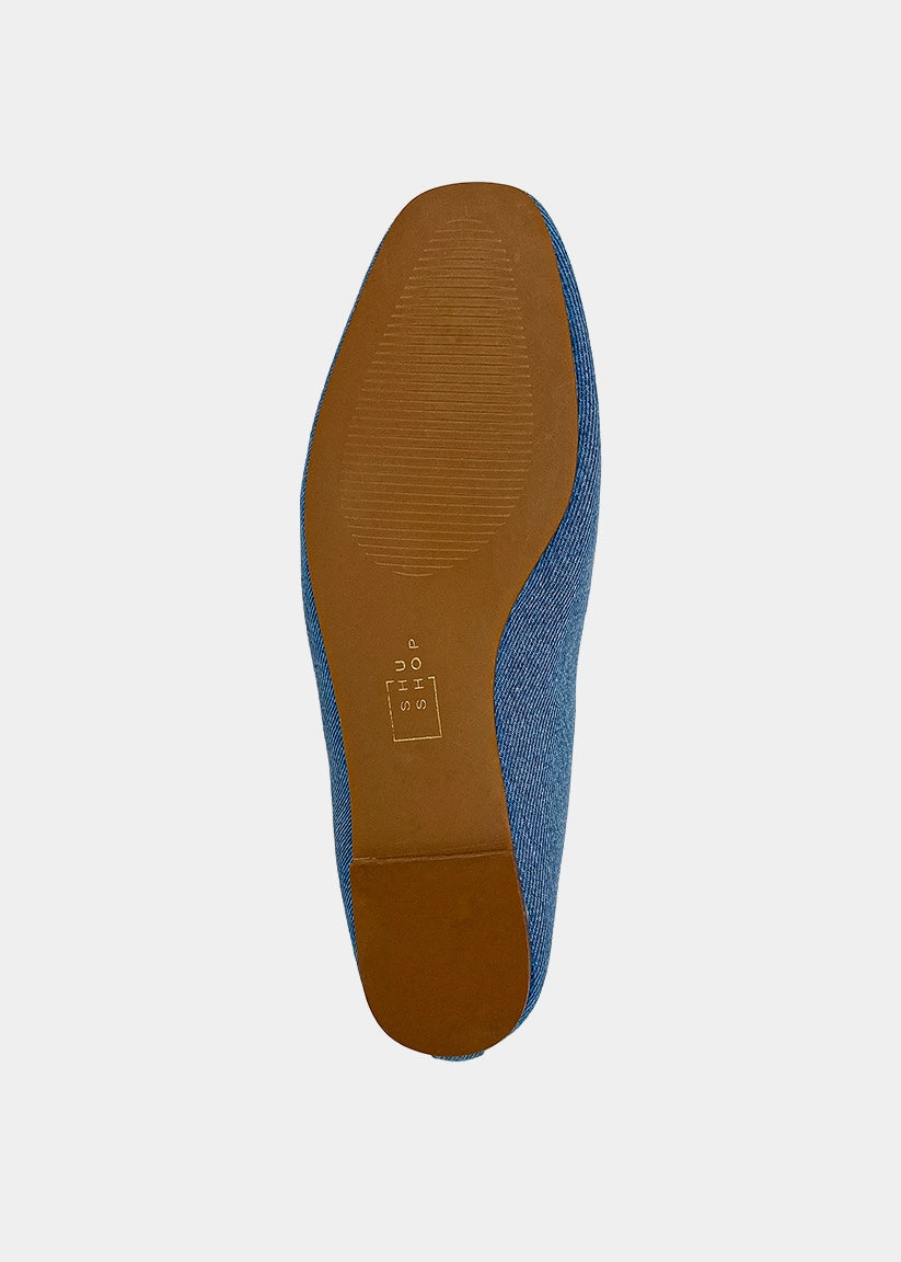 APRIL Flat Shoes | Chic Everyday Flats for Women - DENIM | SHUSHOP