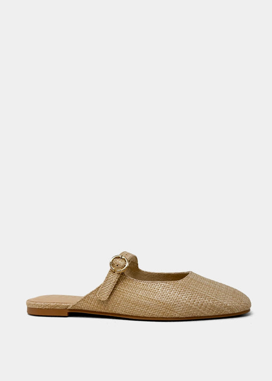 Aidy Flats – Pointed Slip-On Shoes - NATURAL WOVEN | SHUSHOP