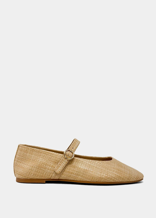 ANNABELLE Natural Woven – Raffia Ballet Flats for Girls - NATURAL WOVEN | SHUSHOP