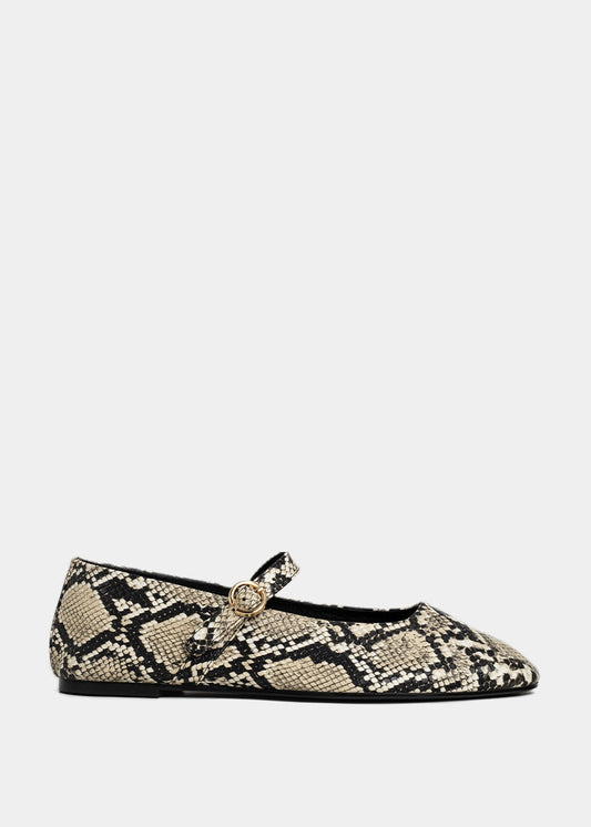 ANNABELLE Snake Print Mary Jane Flat - SNAKE | SHUSHOP