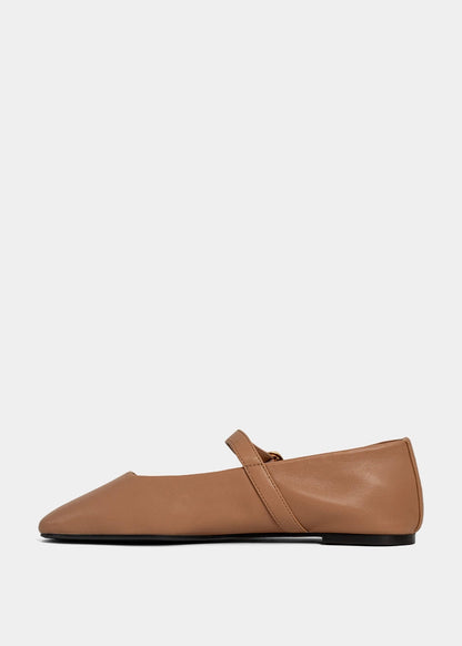 ANNABELLE Camel Flat with Buckle - CAMEL | SHUSHOP