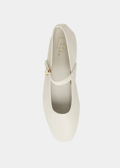 ANNABELLE Bone Mary Jane Flat - BONE | SHUSHOP
