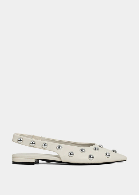 ARIZONA Bone Studded Flats - BONE | SHUSHOP