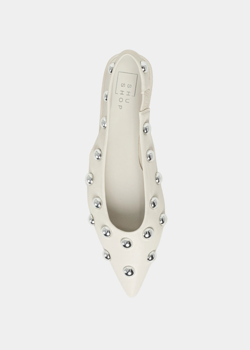 ARIZONA Bone Studded Flats - BONE | SHUSHOP