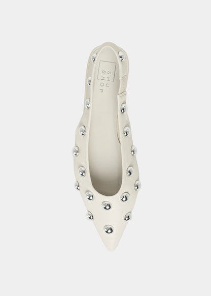 ARIZONA Bone Studded Flats - BONE | SHUSHOP